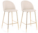 Set 2 Sgabelli 51x55x105 cm Carry in Bouclè Oro e Avorio