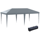 Gazebo da Giardino Pop-up 6x3 m Pieghevole Tendone per Feste con Sacca di Trasporto Grigio   