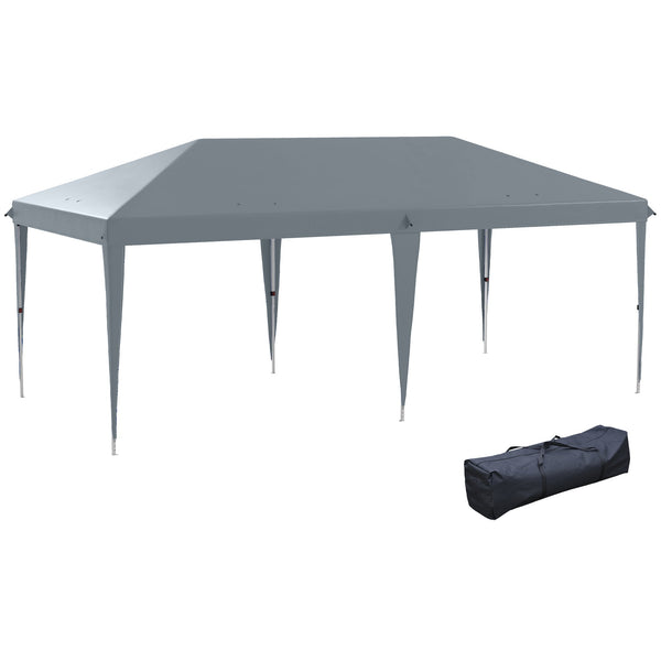 Gazebo da Giardino Pop-up 6x3 m Pieghevole Tendone per Feste con Sacca di Trasporto Grigio sconto