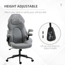 Sedia da Ufficio Direzionale 65,5x69,5x112-122 cm in Poliestere Grigio Chiaro