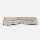 Divano Angolare 7 Posti 286x286x85 cm Sakar in Tessuto Latte