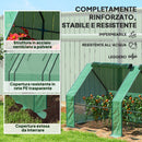 Mini Serra da Giardino 360x90x90 cm a 4 Porte Arrotolabili con Copertura Allungata in Acciaio e PE Verde      
