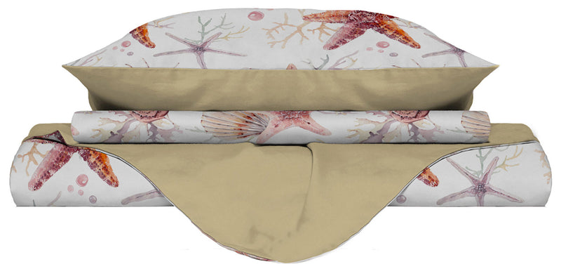 Copripiumino con Stampa sul Sacco e Federe Doubleface Starfish