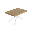 Tavolo Allungabile 120-224x90x74 cm Niket Quercia Natura Gambe Bianche
