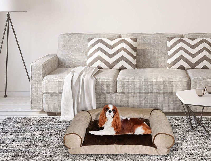 Divanetto Tappeto per Cani e Gatti Marrone e Panna Varie Misure