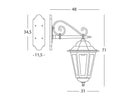 Lampada Applique in Basso Colore Nero per Esterno Linea Maxi Esagonale Livos