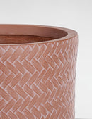Set 4 Vasi a Cilindro Tressage Terracotta