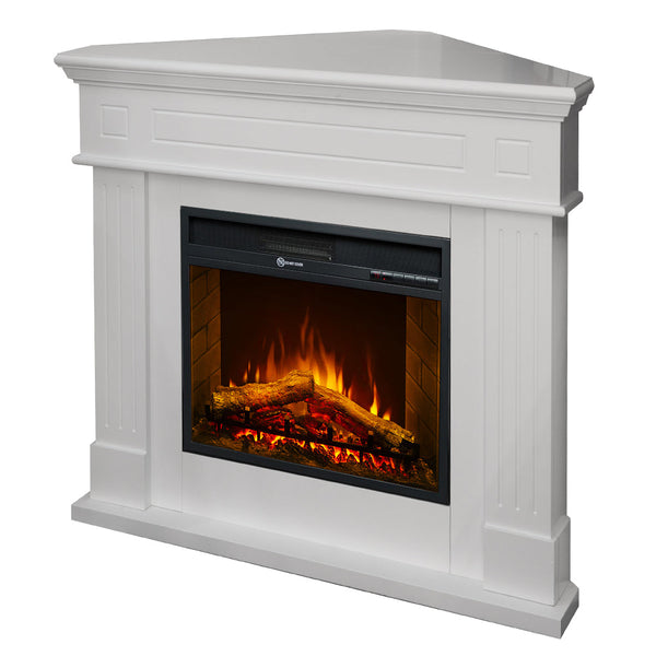 acquista Camino Elettrico da Terra Ad Angolo 110x63x102 cm Ford Bianco