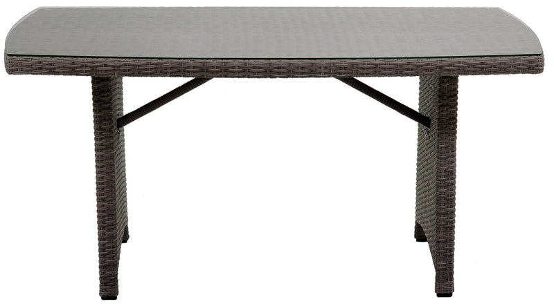 Set Salotto da Giardino Divano 3 Posti in Polyrattan Atlanta Grigio