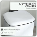 Pattumiera a Pedale 12 Litri 24,5x32x34,5 cm con Chiusura Silenziosa in Metallo e PP Bianco