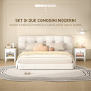 Set 2 Comodini con Cassetto e Ripiano Aperto 45x40x55 cm in Legno Bianco e Rovere   