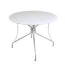 Tavolino da Giardino in Ferro Tondo Ø95x72cm Old Bianco
