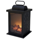 Lanterna Decorativa 12x12x16,5 cm Effetto Fiamma Nera