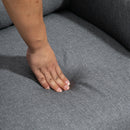 Poltrona Relax Reclinabile 155° 67x87x98 cm con Poggiapiedi in Tessuto Effetto Lino Grigio  