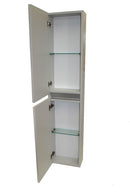 Mobile a Colonna da Bagno 35x18x160 cm in Legno TFT Ibiza Bianco Opaco