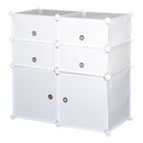 Armadio Guardaroba Scarpiera Modulare in Plastica 6 Cubi Bianco 75x37x73 cm 