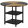 Tavolo da Pranzo 4-6 Persone Ø100x76 cm con Ripiani in Acciaio e MDF Nero e Marrone