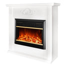 Camino Elettrico da Pavimento 100x100x32 cm Effetto Fiamma 1500W Sofia & Mars Bianco