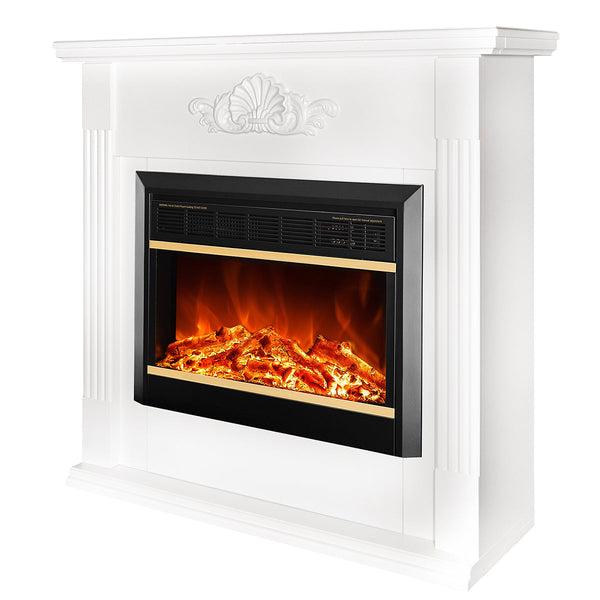 Camino Elettrico da Pavimento 100x100x32 cm Effetto Fiamma 1500W Sofia & Mars Bianco online