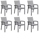 Set Tavolo e 6 Sedie da Giardino in Alluminio e Textilene Antracite