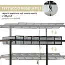 Pergola da Giardino 3,48x3m in Alluminio e Policarbonato Grigio