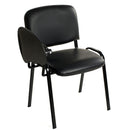 Sedia Poltrona Attesa da Ufficio in Similpelle con Ribaltina Bozzini Nero