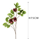 Set 4 Cubea Artificiale con 3 Fiori H.75 cm Viola