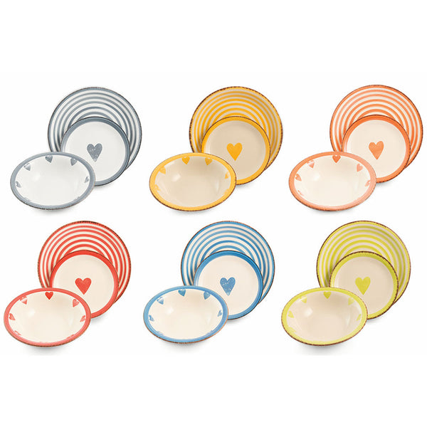 Servizio Piatti 18 Pezzi in Gres Villa d'Este Valentine online