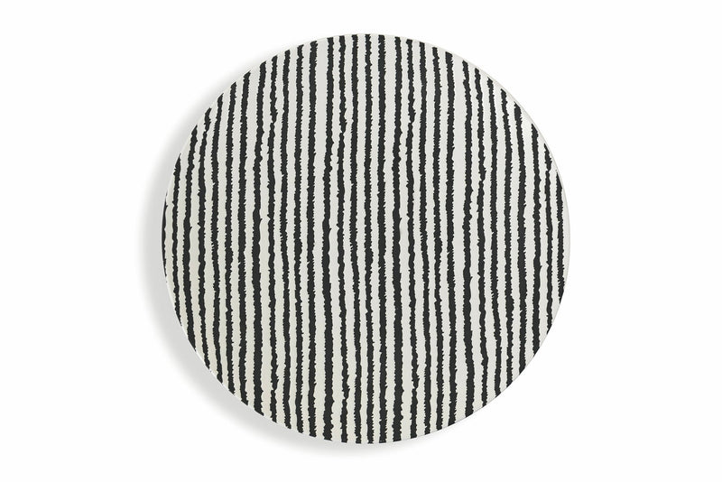 Set 6 Piatti Piani Ø28x4,5 cm in Porcellana Villa d'Este Home Tivoli Timbuktu Stripes