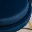 Poltrona Imbottita 76x67x74 cm in Tessuto Vellutato Blu