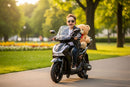 Scooter Elettrico per Bambini Licenza Ufficiale Honda SH125 12V con Ruote EVA e Sedile Pelle Nero