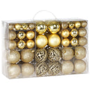Set 100 Palline Decorative di Natale Ø3-4-6 cm Champagne      
