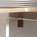 Tavolo Salvaspazio Pieghevole a Ribalta con 2 Cassetti e Armadietto 120x60x76,5 cm in Legno Bianco e Rovere      