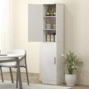 Mobile da Bagno a Colonna 40x35x180 cm con 2 Armadietti in Legno Bianco  