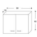 Pensile Bagno Lavanderia con 2 Ante e Vano a Giorno 57,5x27x58 cm in Nobilitato Olmo Scuro