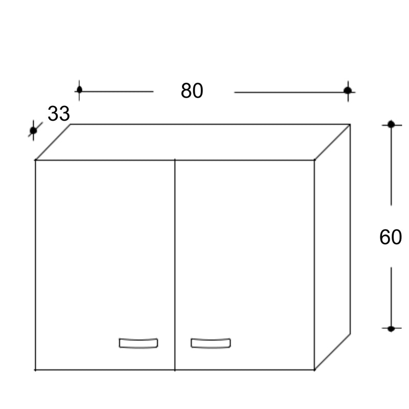 Pensile Bagno Lavanderia con 2 Ante e Vano a Giorno 57,5x27x58 cm in Nobilitato Olmo Bianco
