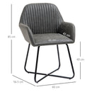 Set 2 Sedie Imbottite 60x56,5x85 cm in Similpelle Grigie