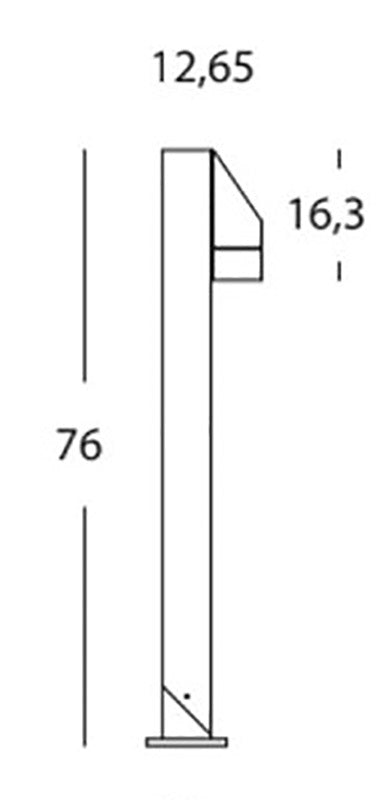 Lampada Palo Paletto per Giardino Una Luce Colore Alluminio per Esterno Linea Square Livos