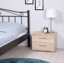 Comodino 2 Cassetti in Truciolato Fumer Frida Cemento