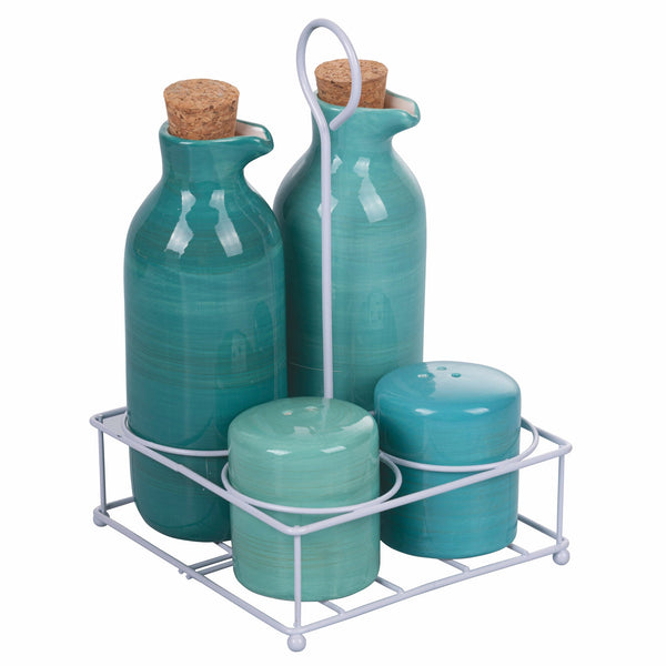 prezzo Menage 5 Pezzi in Ceramica con Stand Metallo VdE Tivoli 1996 Baita Ocean