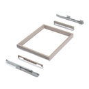 Kit Cassetto Portascarpe e Telaio per Armadio 600 mm in Alluminio e Plastica Emuca Grigio Pietra