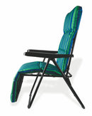 Sedia Sdraio Reclinabile Pieghevole Soriani Righe Verde e Blu