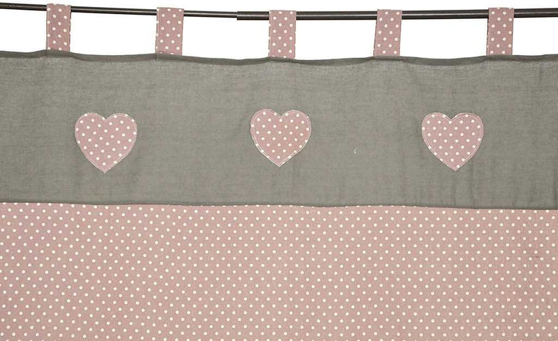Tenda rosa decoro cuori cm 154x 260