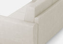 Divano Angolare 6 Posti 288x228x85 cm Yasel in Tessuto Latte