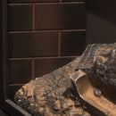 Camino Elettrico da Pavimento Effetto Fiamma 110x25x95 cm 900W/1800W in Legno Bianco