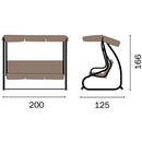 Dondolo da Giardino in Ferro 3 Posti Vorghini Swing Antracite e Tortora