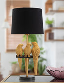 Lampada da Tavolo Pappagalli Ø 30x62,5 cm in Ferro e Poliestere