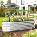 Orto Rialzato e Fioriera con Graticcio e Serra 200x60x103 cm in Metallo Galvanizzato Argento      