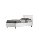 Letto Singolo Ankel Testata Doghe Dritta  Bianco Frassino Varie Misure