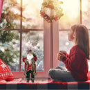 Statuina Babbo Natale Addobbo Statuetta 60 cm Vestiti in Tessuto Decoro Natalizio